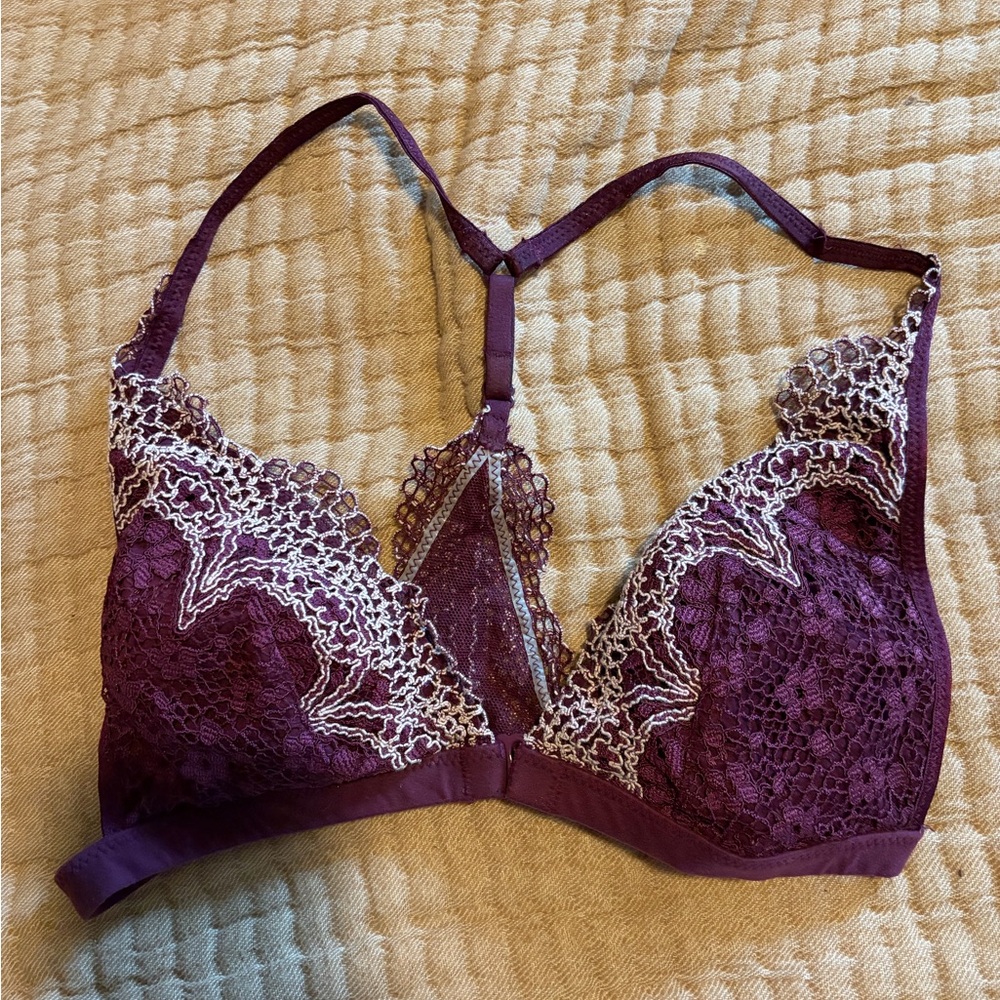 Victoria's Secret Purple and White Lace Bralette